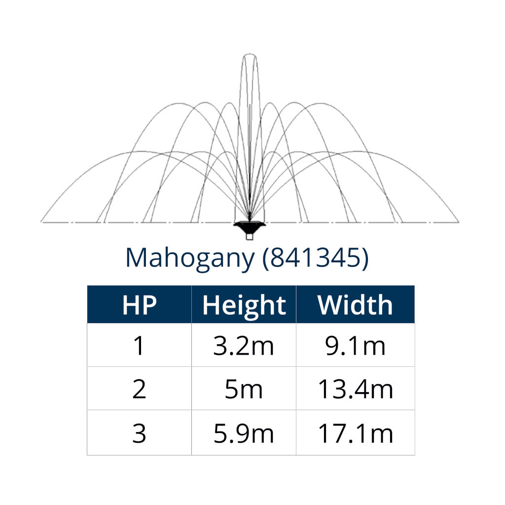 Kasco Mahogany Fountain Nozzle 1HP - 3HP